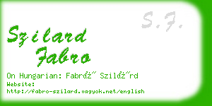 szilard fabro business card